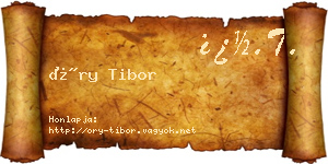Őry Tibor névjegykártya